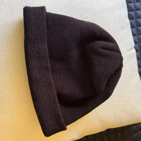 Diesel Black Ribbed Beanie Hat, One Size - Picture 4 of 4